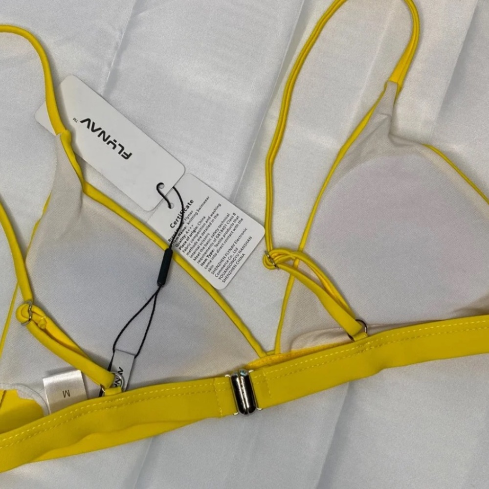 FlyNav Yellow Triangle Bikini top - Picture 3 of 3
